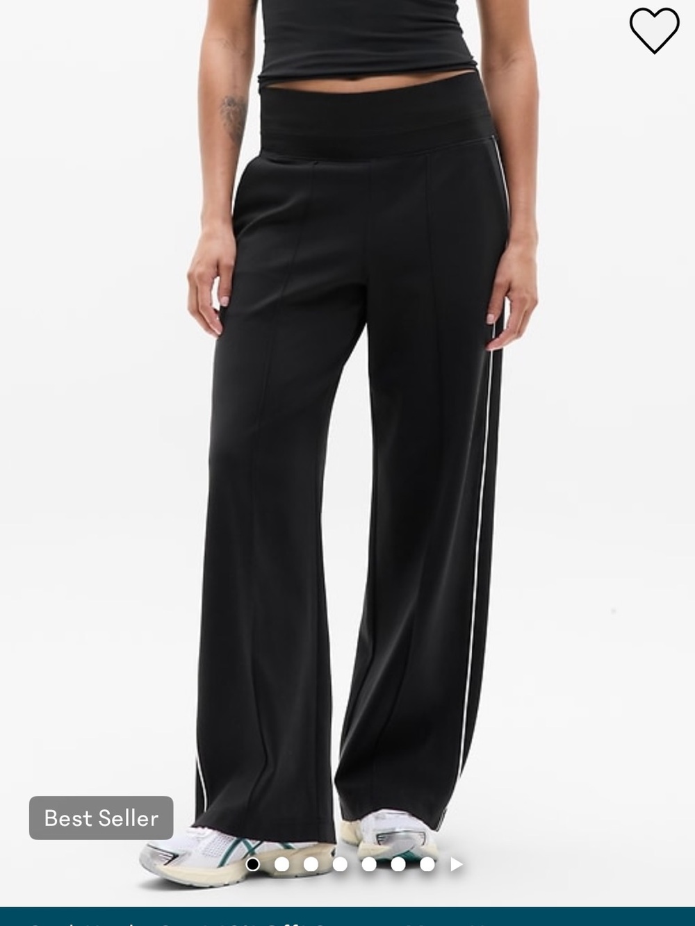 Venice high rise track stripe wide leg pant
